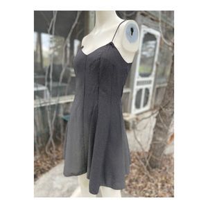 Vintage 90s Le Chateau Mini Skater Dress Polka Dot Spaghetti Strap Sz S